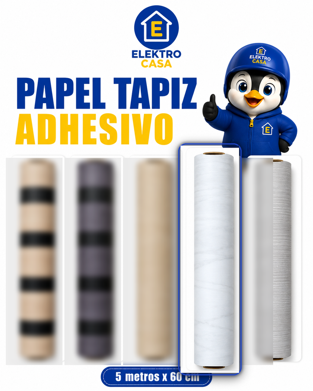 Lámina Amaderada Adhesiva - Mármol Blanco