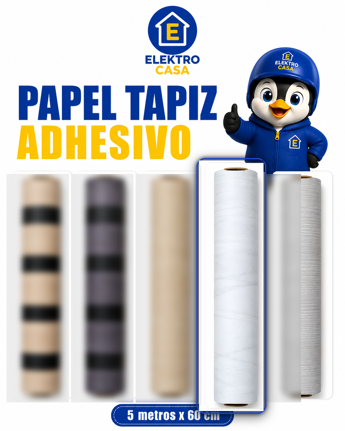 Lámina Amaderada Adhesiva - Mármol Blanco
