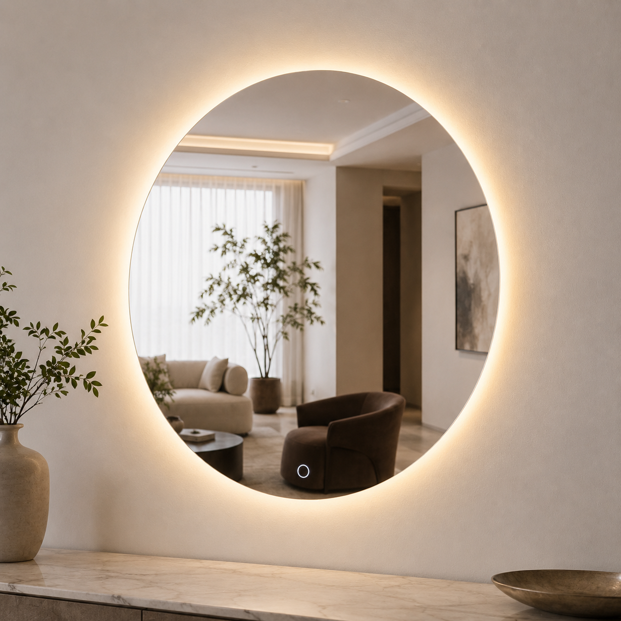 Espejo Redondo con Luz LED 80cm