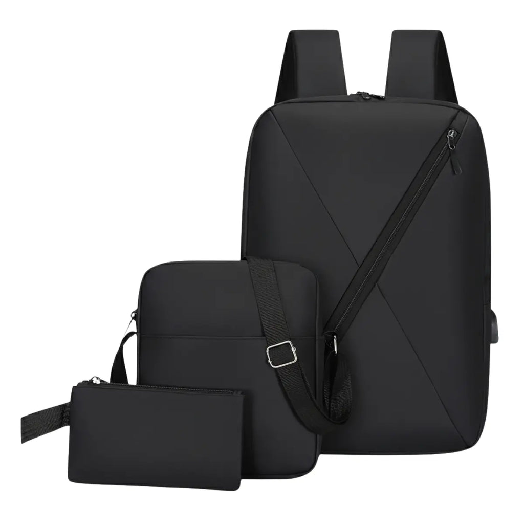 Mochila Multifuncional Set de 3 Piezas Negra - vista 2