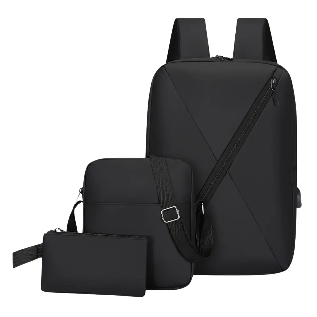 Mochila Multifuncional Set de 3 Piezas Negra - vista 2