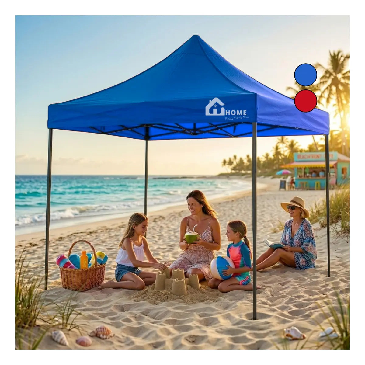Toldo Plegable EFHOME 3x3m Azul - vista 1