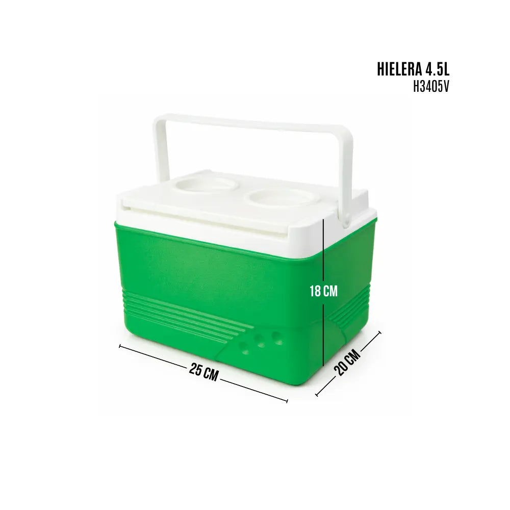 Hielera Plástica 4.5 Litros Verde