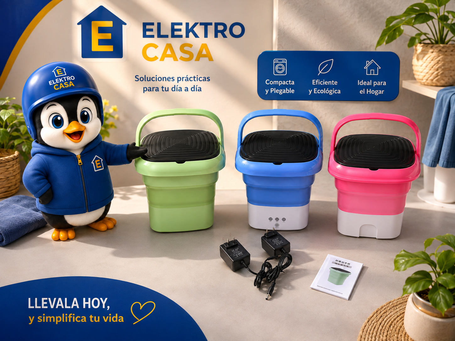 Mini Lavadora Portátil Plegable